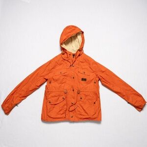 Vintage Y2K Akademiks‎ Orange Hooded Field Jacket, Men’s Small, EUC